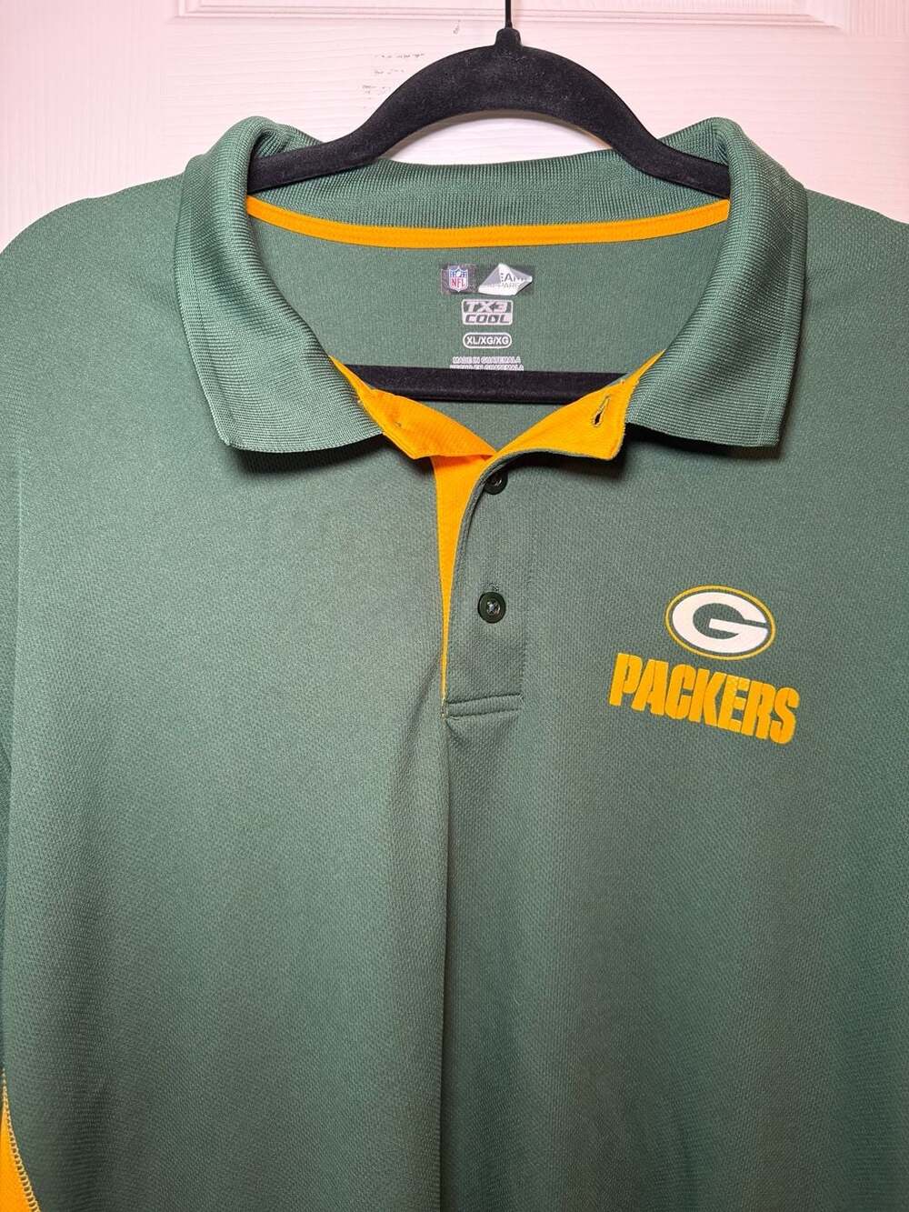 NFL Team Apparel Green Bay Packers Polo Shirt Size XL Green